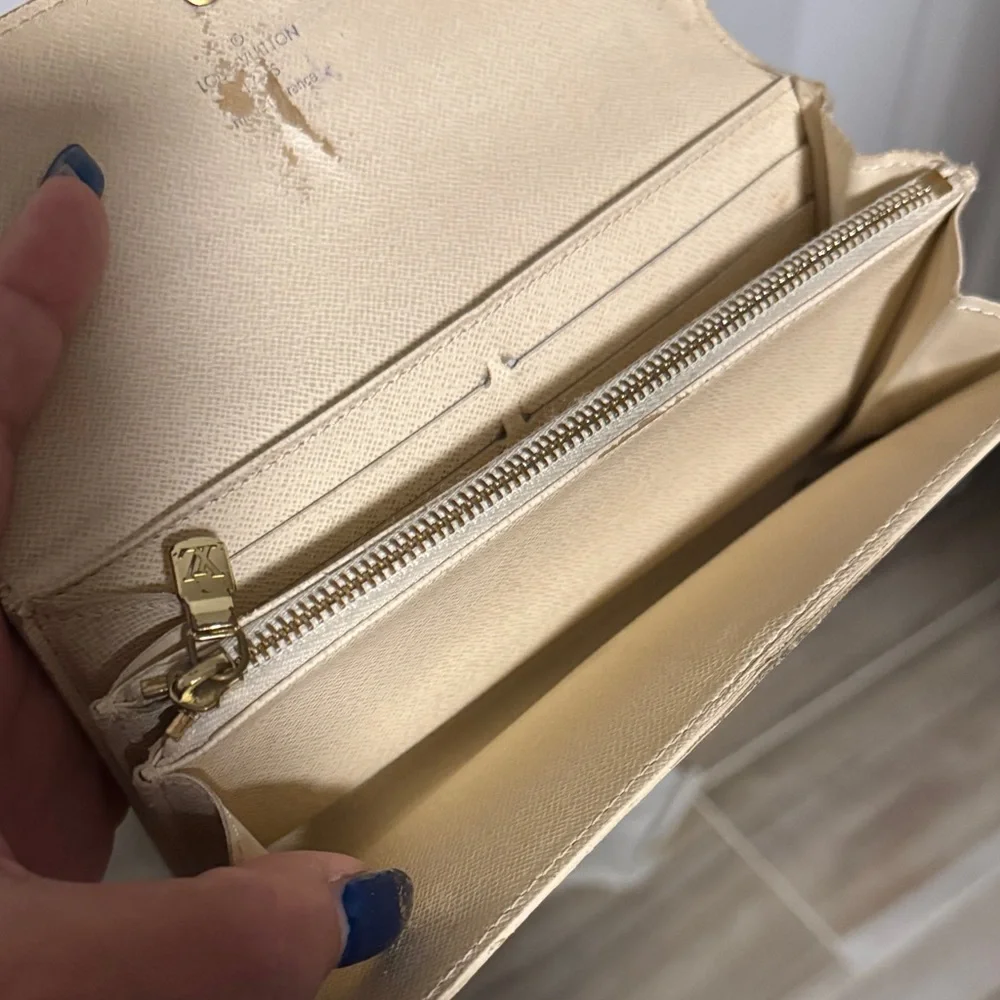 Louis Vuitton Damier azure wallet and dust bag has call outs